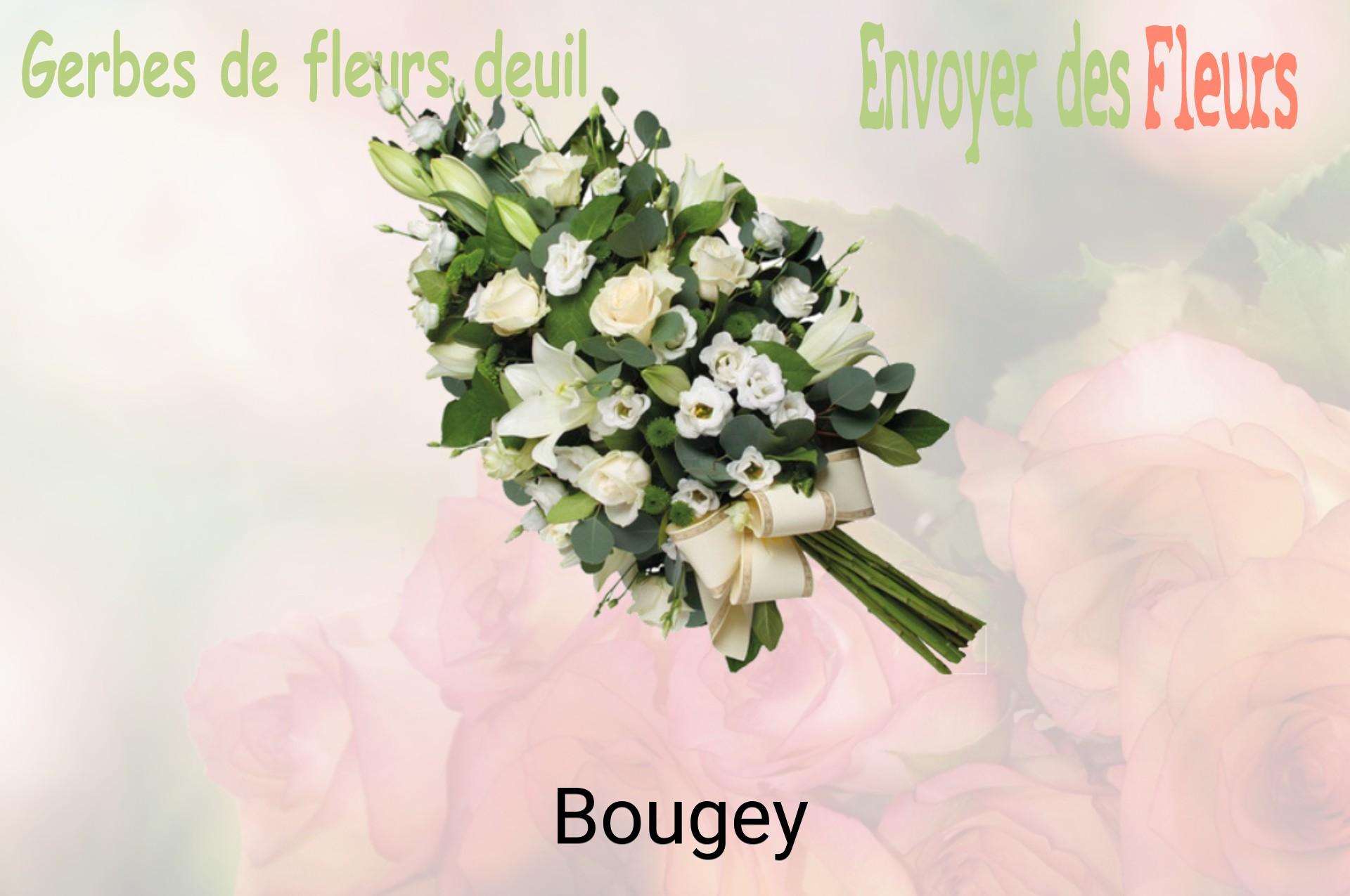 Gerbe de fleurs de deuil livrée à Bougey